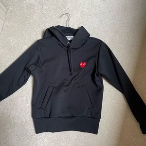 Black Comme des Garcon PLAY Hooded Sweatshirt